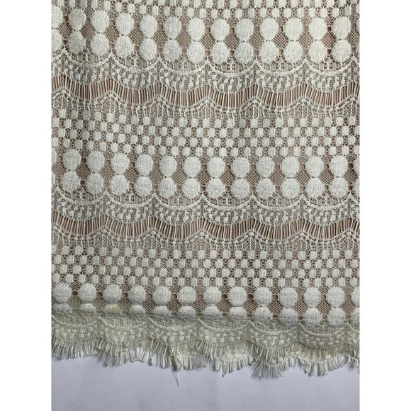 DB Dress White Lace with Slip L/S Womens Size 4 - Picture 3 of 7